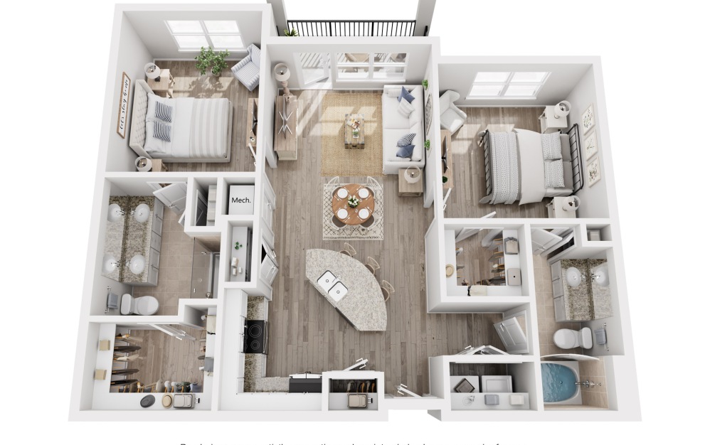 B2 - 2 bedroom floor plan image