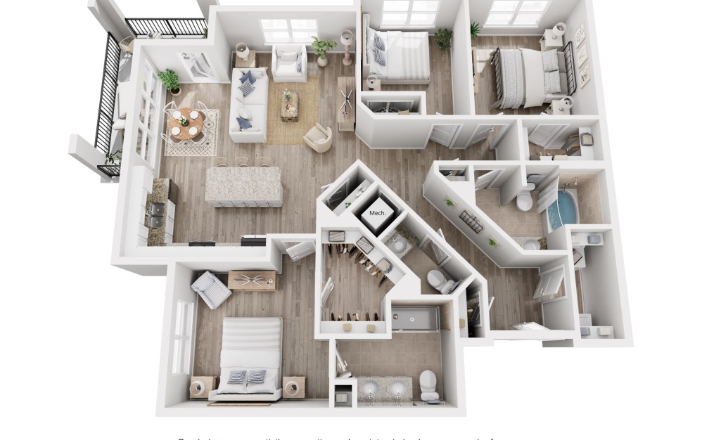 C2 - 3 bedroom floor plan image C2 - 3 bedroom floor plan image